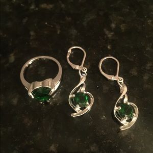 Emerald ring & earrings